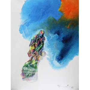 Hussain Chandio, 12 x 16 Inch, Acrylic on Canvas, Figurative Painting-AC-HC-150